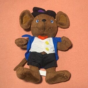 Vintage Childcraft Education Mouse Top Hat Plush 9”